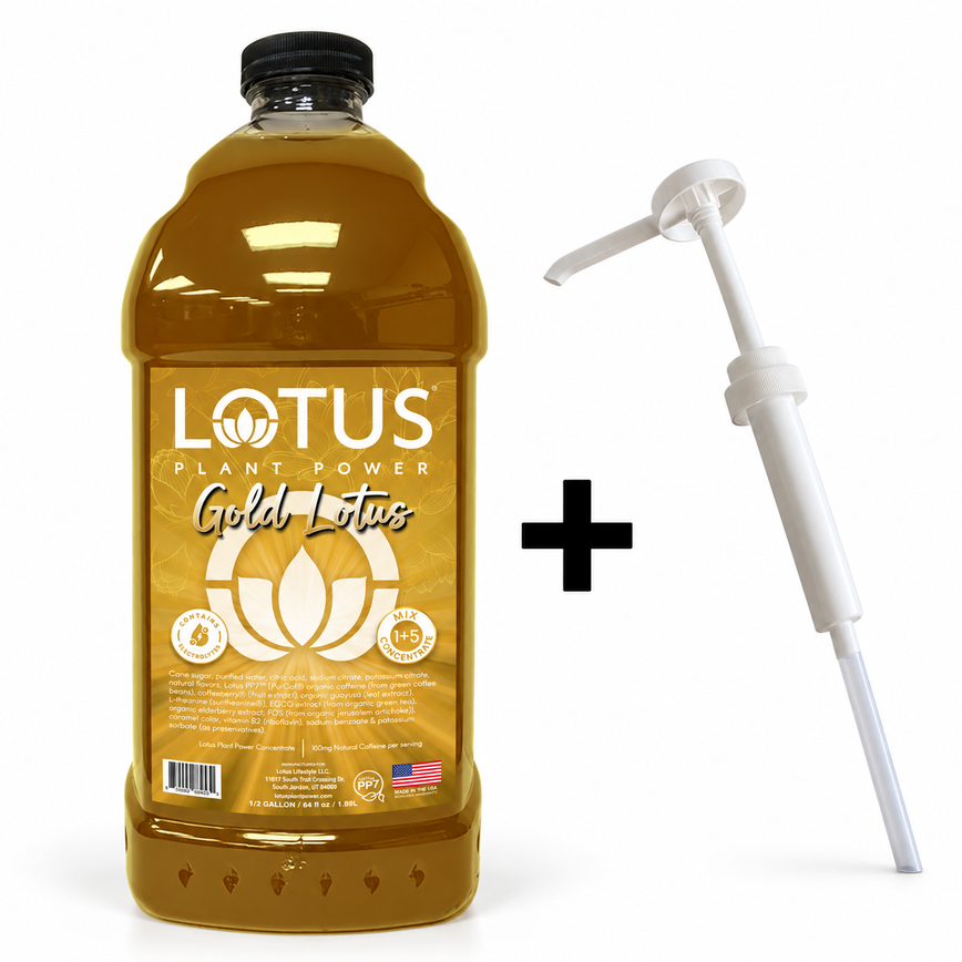 Gold Lotus Plant Power Concentrate + 1 oz Pump Bundle · Cane Sugar