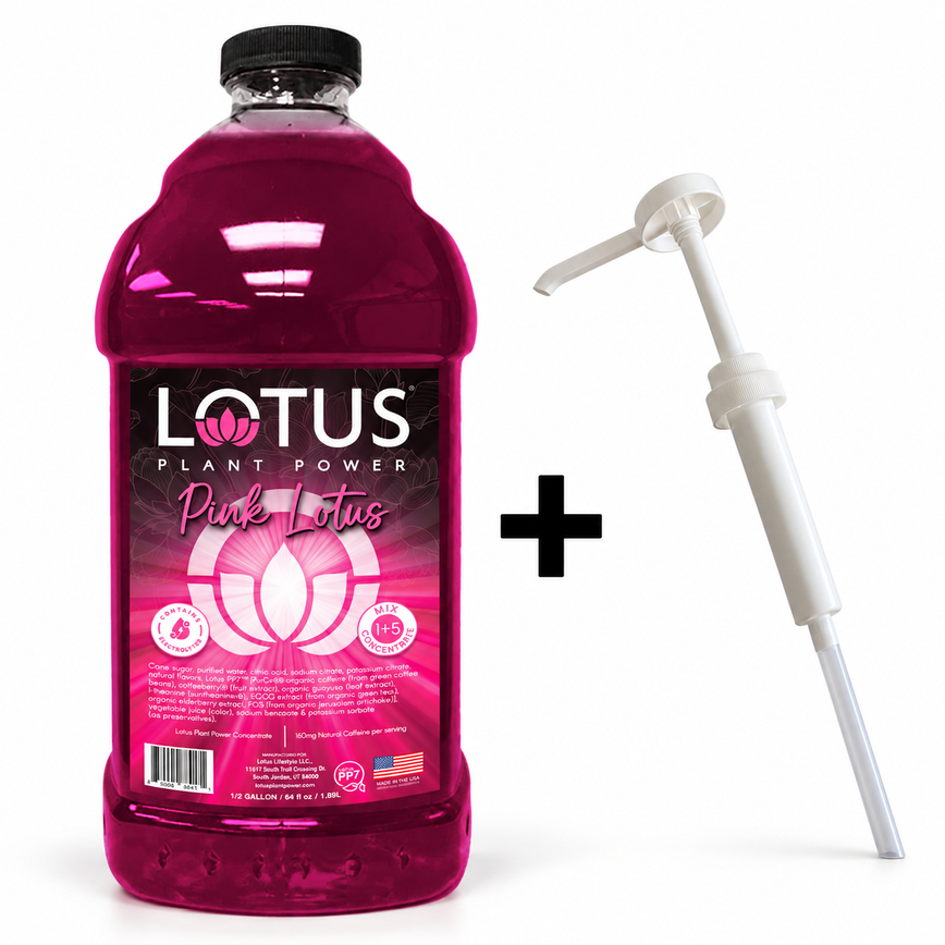 Pink Lotus Plant Power Concentrate + 1 oz Pump Bundle · Cane Sugar