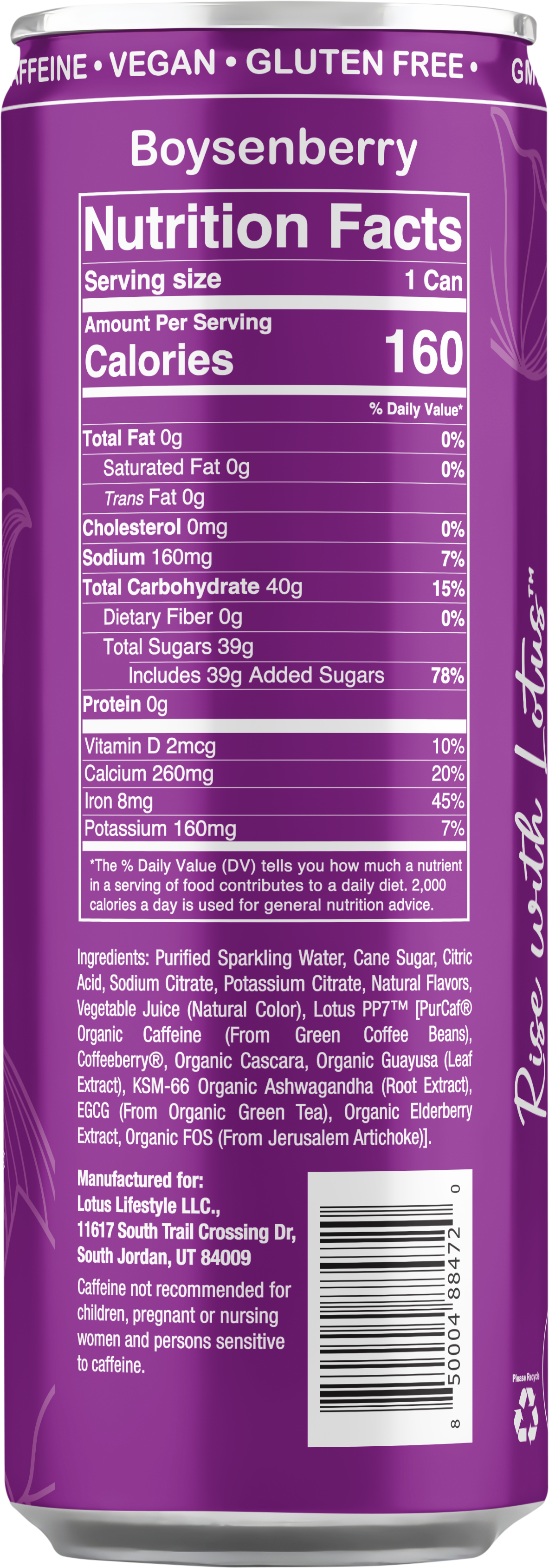Purple Lotus Plant Power Drink™ (cane sugar)