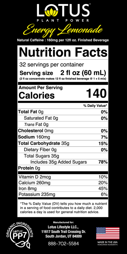 Lotus Energy Lemonade Concentrate